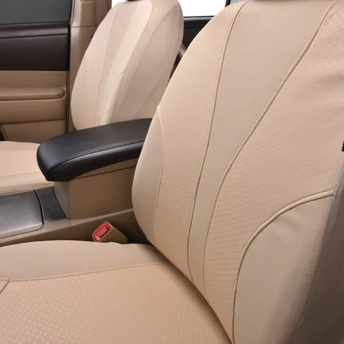 Vista 5 de Flying Banner - Fundas de asiento de coche, ajuste universal, para coche, camión, SUV, camioneta, estampado en caliente, transpirable, banco Beige