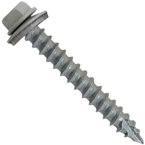 Vista 149 de TORNILLOS PARA TECHOS DE METAL #14: (250) Tornillos x 1" ABC GRIS Tornillo para techo de chapa metálica con cabeza hexagonal y arandela.
