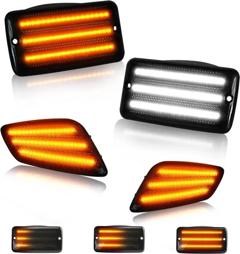 Vista 9 de Bestview Luz de Señal de Giro Delantera y Luz Marcadora Lateral LED Compatible con Jeep Wrangler TJ 1997-2006, Kit de Luz de Señal de Giro