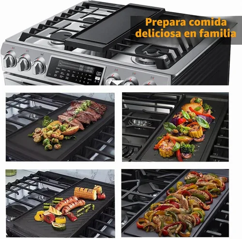 Vista 3 de DG61-00859A Piezas de repuesto de plancha para estufas Samsung, placa superior de plancha de gas Samsung, parrilla central reversible de hierro
