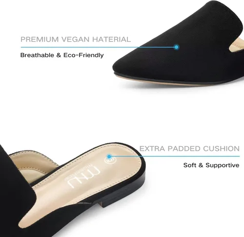 Vista 3 de MUSSHOE - Zuecos para mujer, planos, cómodos y puntiagudos