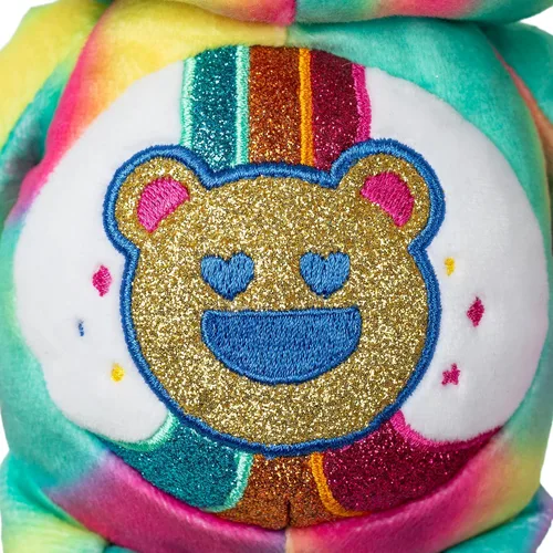 Vista 4 de Care Bears Oso Good Vibes con Purpurina de 9" - Tie-Dye Multicolor, ¡Hecho de Materiales Reciclados! – Bueno para Niñas y Niños, Coleccionistas