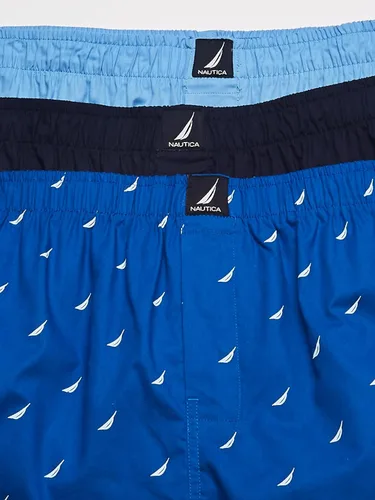 Vista 2 de Nautica Boxer tejido de algodón para hombre, paquete de 3