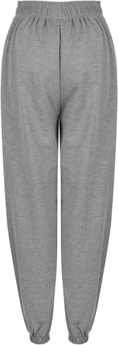 Vista 4 de Pantalones deportivos para mujer, con bolsillos, cintura alta, para gimnasio, atlético, pantalones deportivos para descansar, Gris