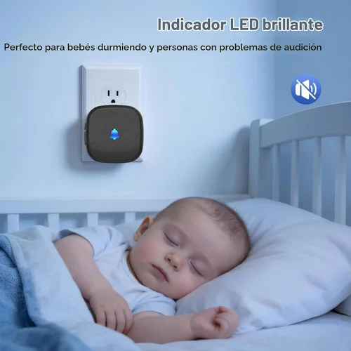 Vista 7 de Campanas de puerta inalámbricas para hogares, kits de timbre con 1 transmisor, 1 receptor, funcionamiento impermeable a un rango de 1000 pies, 48