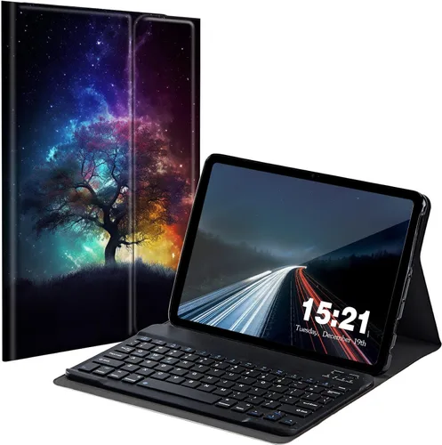 Vista 10 de Funda de teclado para Samsung Galaxy Tab S6 Lite 2022/2020, Galaxy Tab S6 Lite SM-P610/P613/P615/P619 con teclado Bluetooth inalámbrico desmontable