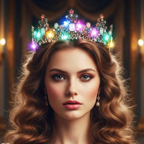 Vista 4 de Yean Coronas y tiaras con diamantes de imitación barrocos LED, corona de reina nupcial, corona de cristal, para boda, fiesta, tiara para mujer