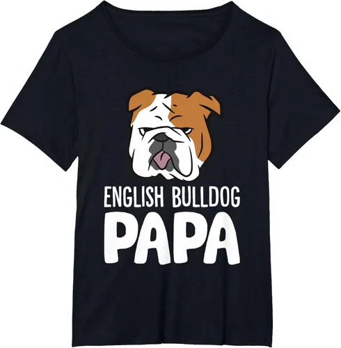 Vista 36 de Camiseta divertida de Bulldog Inglés para papá dueño de perro, Negro