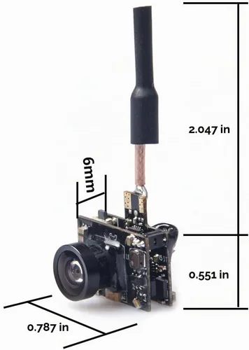 Vista 3 de AKK BA3 5,8 G 40 CH VTX 0/25 mW/50 mW/200 mW Transmisor y cámara FPV Micro AIO de 600TVL con CMOS 1/3 para dron FPV como Tiny Whoop, Blade