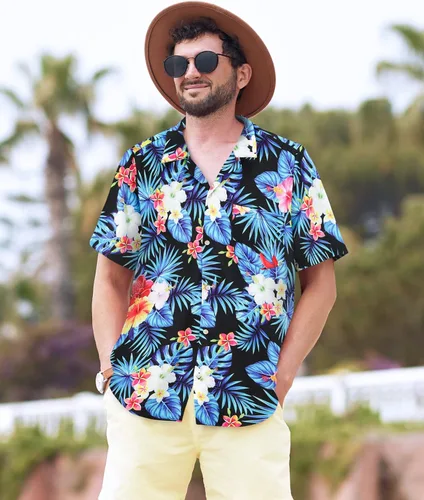 Vista 3 de MRIGNT Men's Hawaiian Shirt Short Sleeves Printed Button Down Summer Beach Shirts