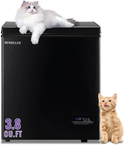 Vista 14 de DEMULLER Congelador profundo de 3.5 pies cúbicos con panel de visualización de temperatura, mini congelador con cesta extraíble, adecuado