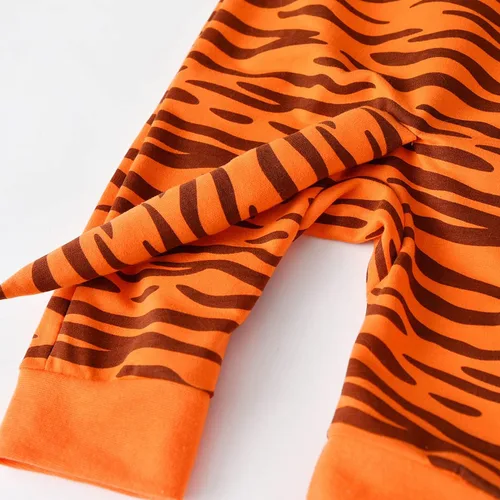Vista 6 de AGQT Babys Tiger Costume Halloween One Piece Hooded Romper Size 0-24 Months