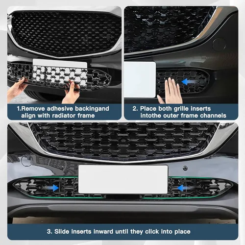 Vista 6 de (2 unidades/juegos) CX5 - Insertos de malla para parrilla frontal Mazda CX-5 KF Accesorios ABS Material Protector de rejilla frontal compatible