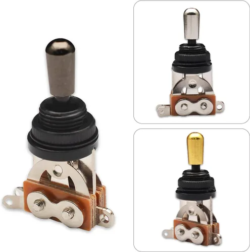 Vista 3 de MAXCHEER Interruptor de pastilla de guitarra de metal de 3 vías, selector de interruptor de palanca de pastilla, piezas para accesorios Les Paul