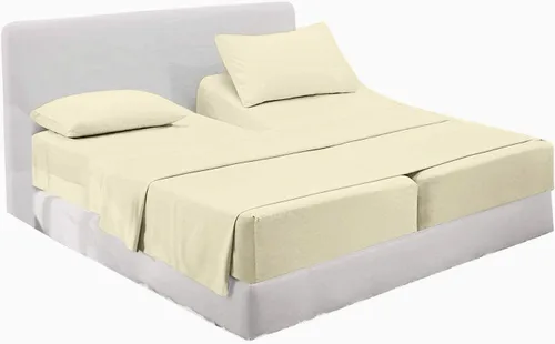 Vista 39 de Juego de sábanas premium de 4 piezas - Sábanas de cama de algodón tamaño individual - 100% algodón - 300 número de hilos - Sábana bajera ajustable