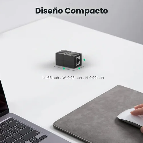 Vista 5 de UGREEN Acoplador Ethernet de 1000 Mbps, extensión de larga distancia de 328