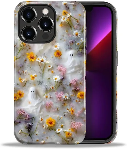 Vista 49 de ZHEGAILIAN Funda para iPhone 11, carcasa dura a prueba de golpes + silicona suave 2 en 1 híbrida, parachoques a prueba de caídas - Vidrio manchado