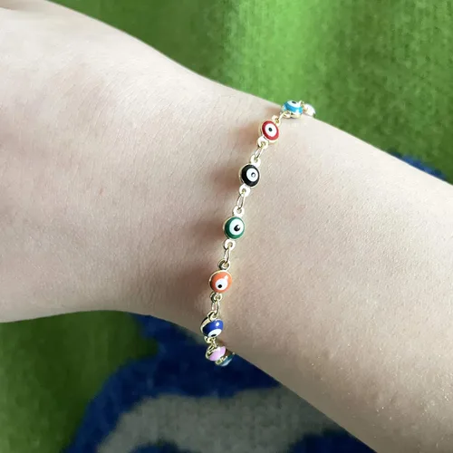 Vista 3 de Pulseras contra el mal de ojo, pulseras tobilleras para mujer, pulsera Rakhi para hermano, hermana, pulsera de cuentas de mal de ojo