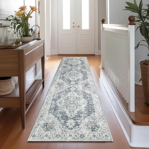Vista 94 de jinchan Alfombra de Área 2x3 pies Alfombra Vintage de Entrada Lavable Bohemia Tapete Interior para Puerta Medallón Floral Tapete Pequeño para Puerta