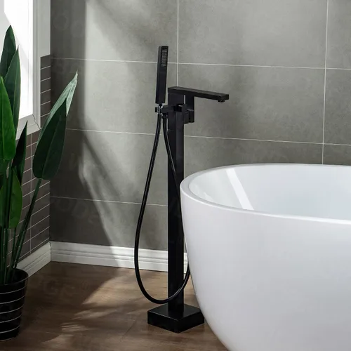 Vista 14 de WOODBRIDGE F0008BG - Grifo de llenado de bañera independiente de una sola manija contemporánea con ducha de mano en acabado dorado cepillado