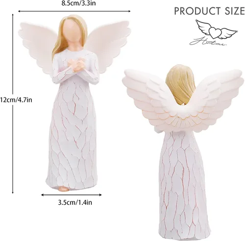 Vista 2 de Ángel del recuerdo, figura esculpida pintada a mano, regalo para expresar condolencia, comodidad, amor y curación