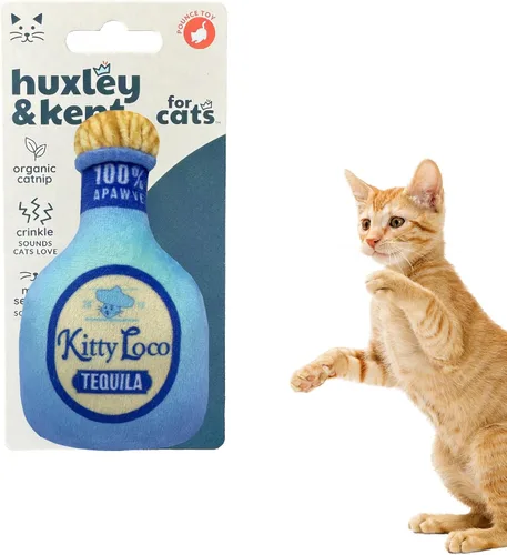 Vista 17 de Huxley & Kent Juguete de peluche para gatos, Toto's Pawdka, relleno de hierba gatera fuerte, juguete interactivo de felpa para gatitos y gatos