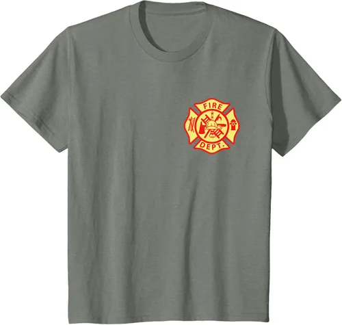 Vista 107 de Camiseta con logotipo de bomberos con símbolo de bombero, Negro