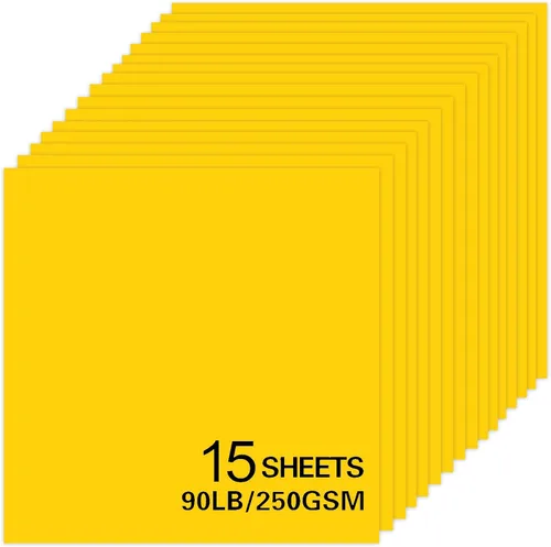 Vista 7 de 15 hojas de papel de cartulina negra, cartulina de 12 x 12 pulgadas para Cricut, papel de construcción grueso para hacer tarjetas, álbumes de Negro