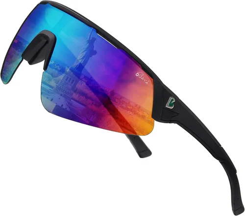 Vista 12 de Bevi Sports Shield - Lentes de sol polarizados UV400 con montura ligera TR90, unisex, béisbol, correr, ciclismo