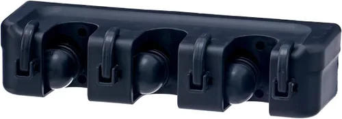Vista 8 de Superio Soporte de pared para fregona y escoba (negro) Herramientas de limpieza Organizador de pared, 5 ranuras para estante y 6 ganchos