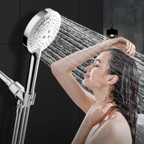 Vista 8 de Soporte de Cabezal de Ducha para Duchas de Mano, Montura de Brazo de Ducha Ajustable con Junta Esférica Giratoria, Soporte Premium de ABS, Conecta