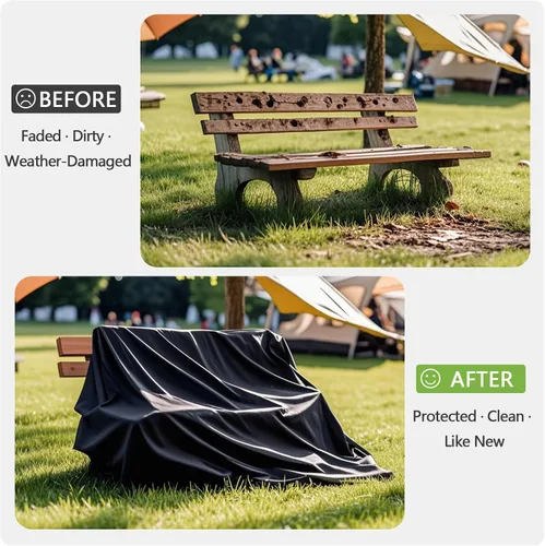 Vista 8 de RICHIE Funda de sofá biplaza para patio, funda impermeable para sofá de 2 plazas para exteriores, con ventilación de aire, resistente a los rayos