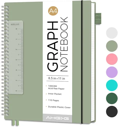 Vista 32 de AHGXG Diario de puntos, cuaderno en espiral de cuadrícula de puntos de 8.5 x 11 pulgadas, cuaderno de puntos grande A4, papel grueso de 3.53 oz/m²