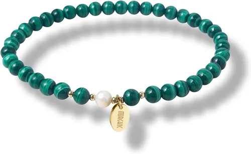 Vista 26 de Morchic - Pulsera elástica con cuentas de gemas naturales de 4 mm para mujeres, con perlas de agua dulce, regalo de cumpleaños de gemas energéticas