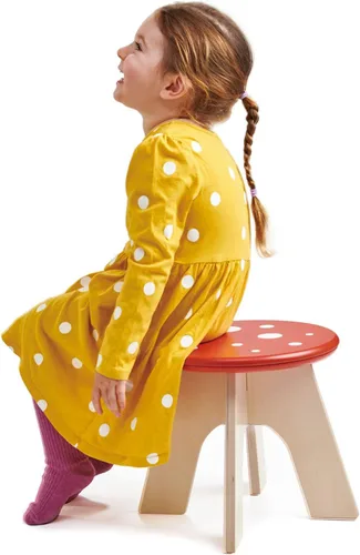 Vista 4 de Tender Leaf Toys - Toadstool - Adorable taburete colorido de madera maciza para niños a partir de 3 años