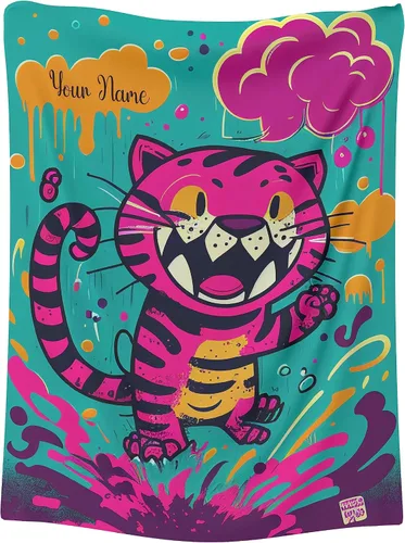 Vista 14 de Personalized Baby Blankets for Girls and Boy - Unique Cat, Birthday Gifts for Cat Lovers, Cat Dad Gifts for Men, and Funny Cat Gifts for Women 30" x