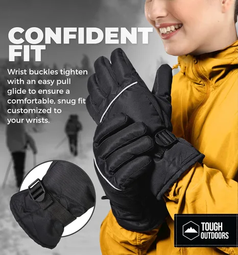 Vista 4 de Guantes de esquí y nieve de invierno para hombres y mujeres diseñados para esquí en clima frío, snowboard y palear