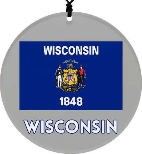 Vista 47 de Missouri Christmas Ornament - Festive Design Featuring State Flag - 2026 Hanging Acrylic Disc Decoration for Tree - Unique and Home Decor
