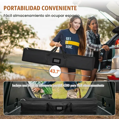Vista 5 de VEVOR Pantalla de cine para exteriores con soporte, pantalla de película portátil de 150 pulgadas, pantalla de proyector de gran angular HD 16:9