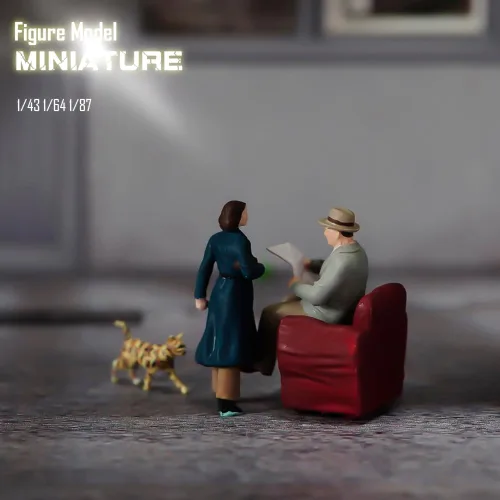 Vista 5 de Figura de miniatura a escala 1:43, pintada a mano, figuras de diorama de resina, figura de acción para automóviles, vehículos, paisajes, accesorios