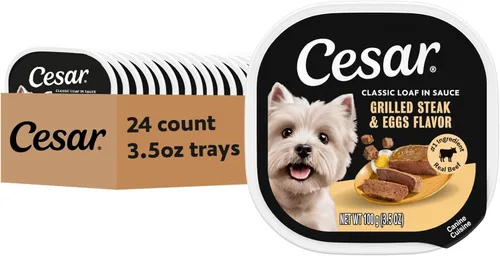 Vista 32 de Cesar Classic Loaf in Sauce - Alimento húmedo para perros adultos, sabor a tocino y huevo, comida húmeda para perros, bandejas fáciles de despegar