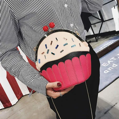 Vista 3 de QZUnique Bolso cruzado de la forma de la comida Bolso del cuerpo de la PU del bolso de la historieta del helado del bolso del bolso del bolso
