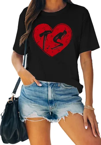 Vista 4 de MAIHUN Camisetas de concierto para mujer, camiseta de música country con texto "I Love TS", de manga corta, para fanáticos