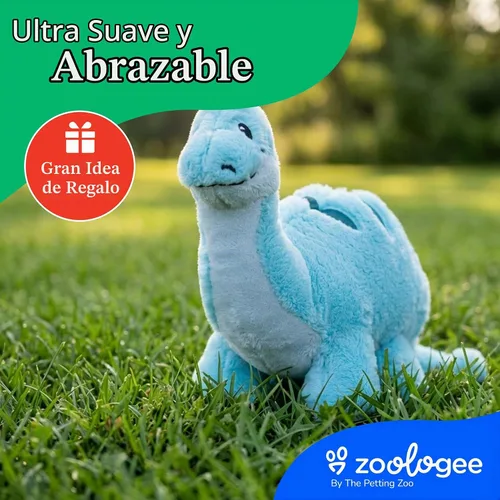 Vista 9 de The Petting Zoo Blue Baby Brachiosaurus - Peluche de peluche, regalos para niños, 11 pulgadas