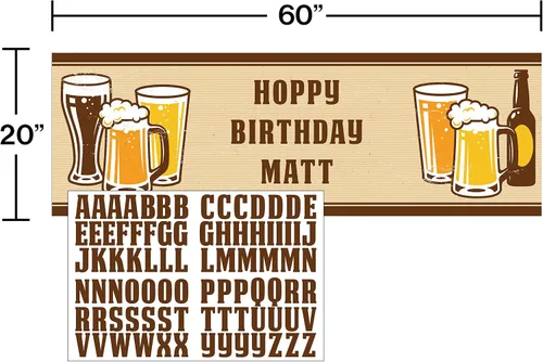 Vista 2 de Creative Converting 325079 Banner, 20 x 60 pulgadas, marrón