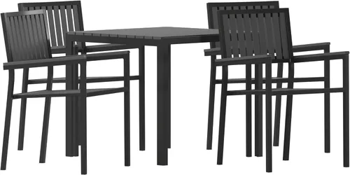 Vista 13 de Flash Furniture Harris - Juego de 2 sillas comerciales para interiores y exteriores, respaldo y asiento con listones de poliresina negra, marco
