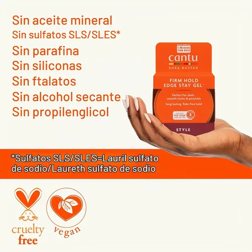 Vista 7 de Cantu Gel Extra Hold Edge Stay con manteca de karité, 2.25 onzas (el embalaje puede variar)