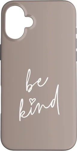 Vista 23 de Be Kind - Funda para iPhone 17, diseño de frase inspiradora positiva (marrón topo)