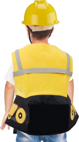Vista 7 de Halloween Digger Ride on Disfraz infantil amarillo 3D Bulldozer