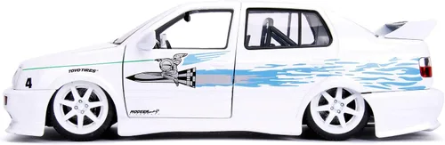 Vista 4 de Jada Toys Fast & Furious 1:24 Jesse's Volkswagen Jetta - Coche fundido a presión, juguetes para niños y adultos, color blanco (99591W)